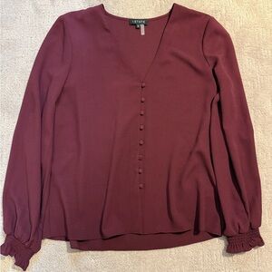 1. State Women's Burgundy Button-Front Top